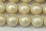 CSB2212 15.5 inches 8mm round wrinkled shell pearl beads wholesale