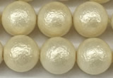 CSB2213 15.5 inches 10mm round wrinkled shell pearl beads wholesale