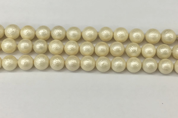 CSB2213 15.5 inches 10mm round wrinkled shell pearl beads wholesale