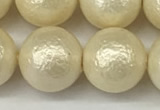 CSB2215 15.5 inches 14mm round wrinkled shell pearl beads wholesale