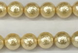 CSB2220 15.5 inches 4mm round wrinkled shell pearl beads wholesale