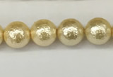 CSB2221 15.5 inches 6mm round wrinkled shell pearl beads wholesale