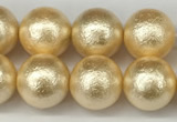 CSB2223 15.5 inches 10mm round wrinkled shell pearl beads wholesale