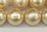 CSB2225 15.5 inches 14mm round wrinkled shell pearl beads wholesale