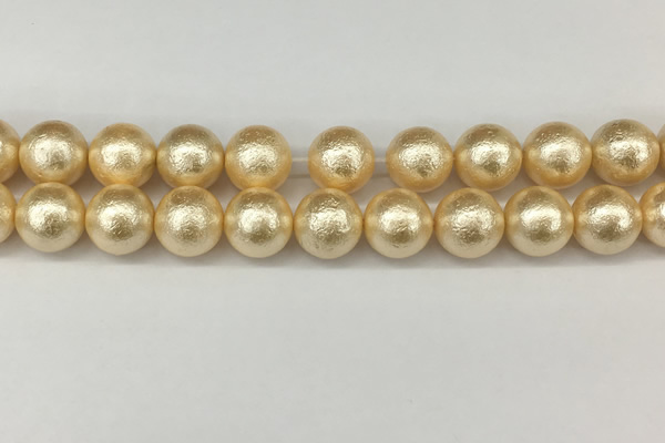 CSB2226 15.5 inches 16mm round wrinkled shell pearl beads wholesale