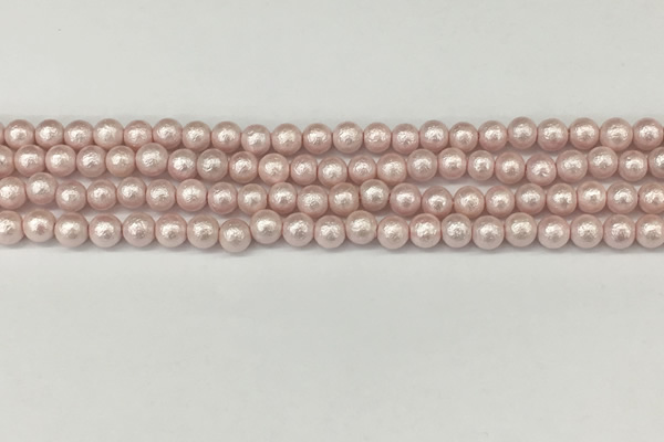 CSB2230 15.5 inches 4mm round wrinkled shell pearl beads wholesale