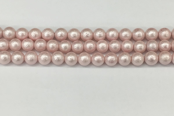 CSB2232 15.5 inches 8mm round wrinkled shell pearl beads wholesale