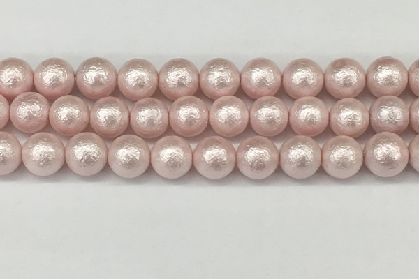 CSB2235 15.5 inches 14mm round wrinkled shell pearl beads wholesale