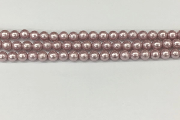 CSB2240 15.5 inches 4mm round wrinkled shell pearl beads wholesale