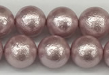 CSB2243 15.5 inches 10mm round wrinkled shell pearl beads wholesale