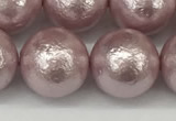 CSB2246 15.5 inches 16mm round wrinkled shell pearl beads wholesale