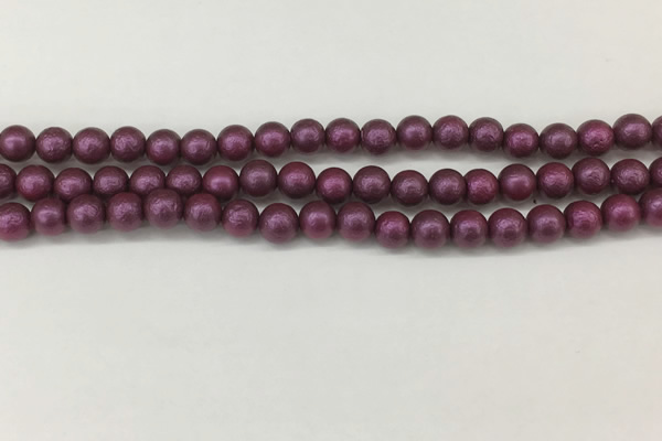 CSB2251 15.5 inches 6mm round wrinkled shell pearl beads wholesale