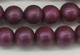 CSB2252 15.5 inches 8mm round wrinkled shell pearl beads wholesale