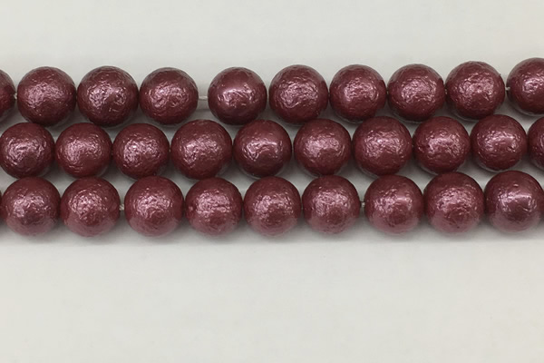 CSB2266 15.5 inches 16mm round wrinkled shell pearl beads wholesale