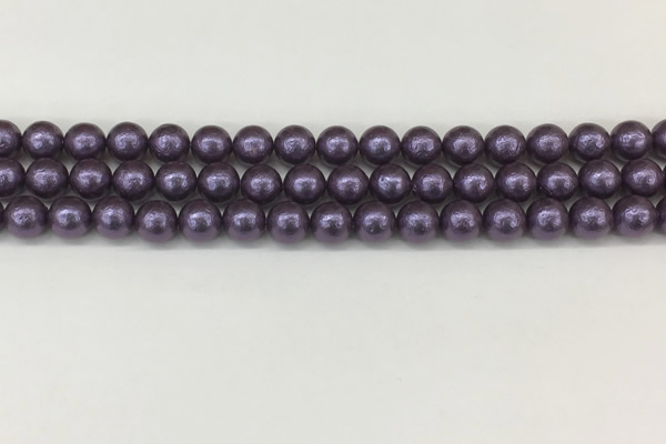 CSB2270 15.5 inches 4mm round wrinkled shell pearl beads wholesale