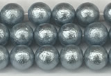 CSB2281 15.5 inches 6mm round wrinkled shell pearl beads wholesale