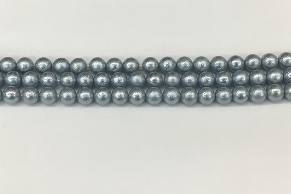 CSB2281 15.5 inches 6mm round wrinkled shell pearl beads wholesale