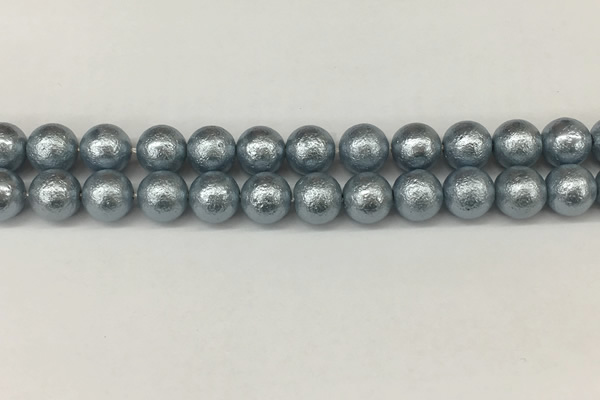 CSB2283 15.5 inches 10mm round wrinkled shell pearl beads wholesale