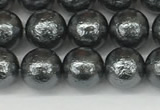 CSB2291 15.5 inches 6mm round wrinkled shell pearl beads wholesale