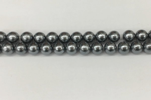 CSB2292 15.5 inches 8mm round wrinkled shell pearl beads wholesale