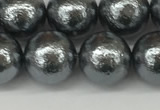 CSB2293 15.5 inches 10mm round wrinkled shell pearl beads wholesale