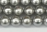 CSB2301 15.5 inches 6mm round wrinkled shell pearl beads wholesale