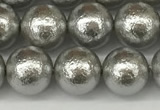 CSB2302 15.5 inches 8mm round wrinkled shell pearl beads wholesale