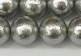 CSB2304 15.5 inches 12mm round wrinkled shell pearl beads wholesale