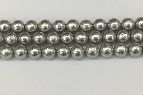 CSB2305 15.5 inches 14mm round wrinkled shell pearl beads wholesale