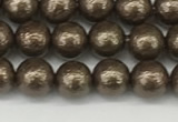 CSB2310 15.5 inches 4mm round wrinkled shell pearl beads wholesale