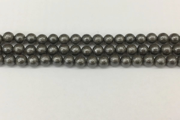 CSB2321 15.5 inches 6mm round wrinkled shell pearl beads wholesale