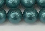 CSB2335 15.5 inches 14mm round wrinkled shell pearl beads wholesale