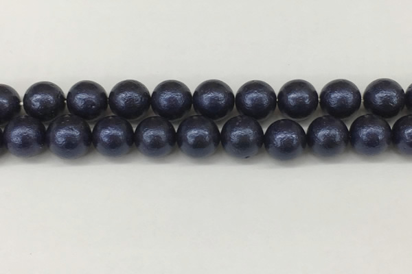 CSB2345 15.5 inches 14mm round wrinkled shell pearl beads wholesale