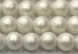 CSB2361 15.5 inches 6mm round matte wrinkled shell pearl beads