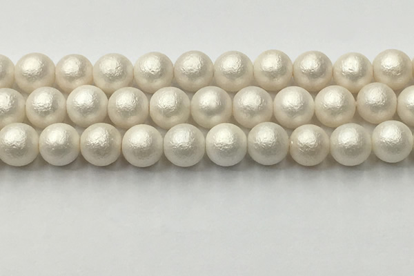 CSB2364 15.5 inches 12mm round matte wrinkled shell pearl beads