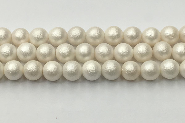 CSB2365 15.5 inches 14mm round matte wrinkled shell pearl beads