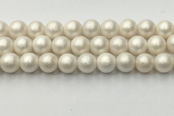 CSB2366 15.5 inches 16mm round matte wrinkled shell pearl beads