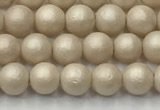 CSB2370 15.5 inches 4mm round matte wrinkled shell pearl beads