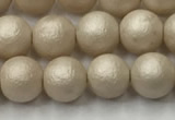 CSB2371 15.5 inches 6mm round matte wrinkled shell pearl beads