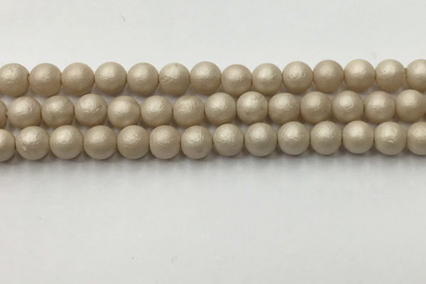 CSB2372 15.5 inches 8mm round matte wrinkled shell pearl beads