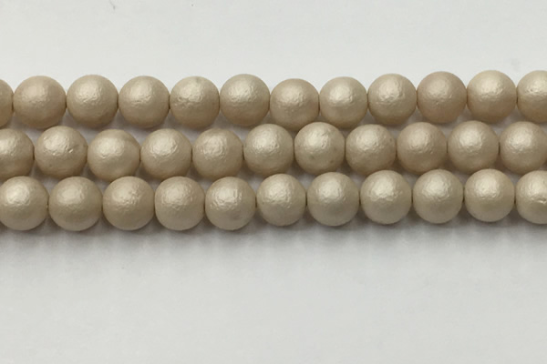 CSB2374 15.5 inches 12mm round matte wrinkled shell pearl beads