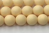 CSB2380 15.5 inches 4mm round matte wrinkled shell pearl beads