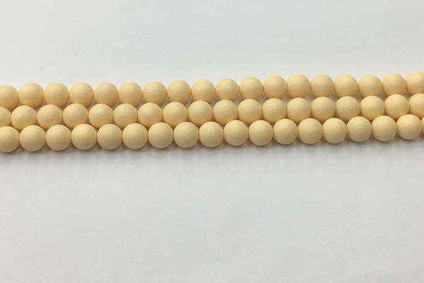 CSB2380 15.5 inches 4mm round matte wrinkled shell pearl beads