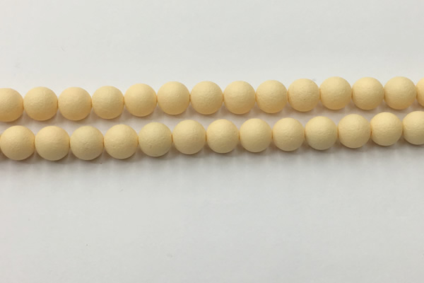 CSB2382 15.5 inches 8mm round matte wrinkled shell pearl beads