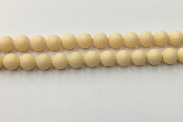 CSB2383 15.5 inches 10mm round matte wrinkled shell pearl beads