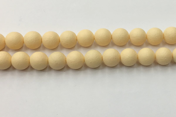 CSB2385 15.5 inches 14mm round matte wrinkled shell pearl beads