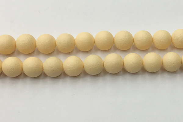 CSB2386 15.5 inches 16mm round matte wrinkled shell pearl beads