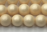 CSB2390 15.5 inches 4mm round matte wrinkled shell pearl beads