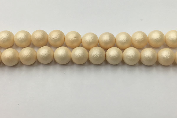 CSB2395 15.5 inches 14mm round matte wrinkled shell pearl beads