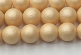 CSB2400 15.5 inches 4mm round matte wrinkled shell pearl beads